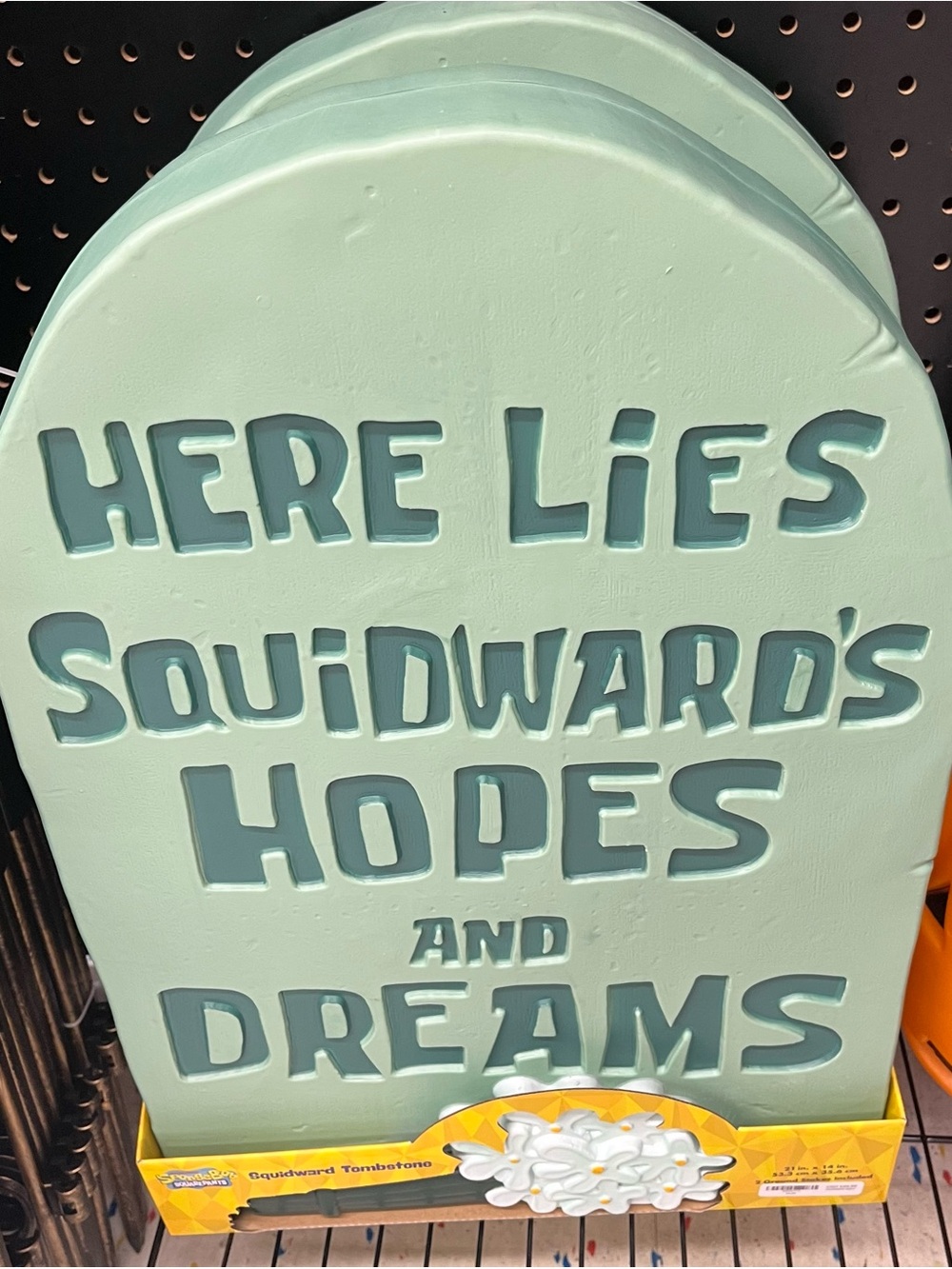 Squidward tombstone Halloween prop decor